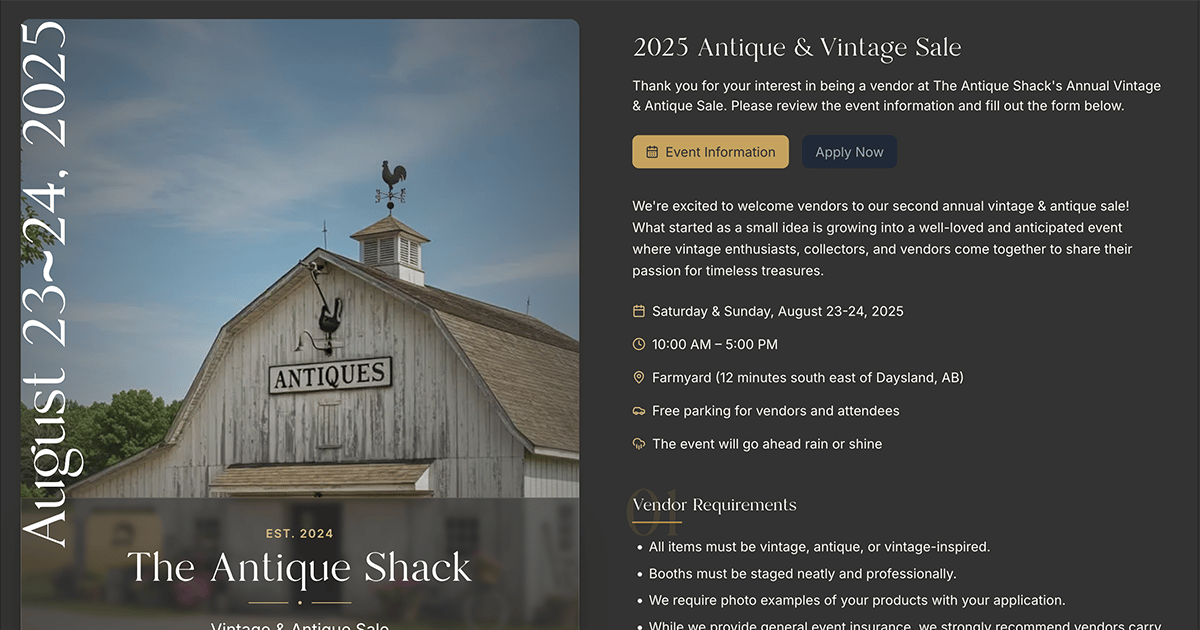 Antique Shack Website